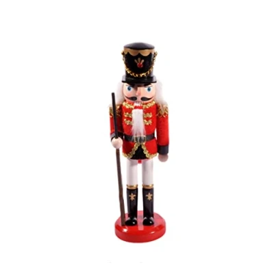 Immagine di Ciao Schiaccianoci Natale Soldatino con baionetta (24cm) in legno e tessuto, rosso/nero