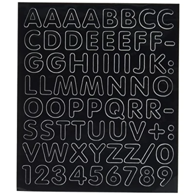 Immagine di 4R Quattroerre.it 892 Kit Lettere Numeri Adesivi Componibili, Nero