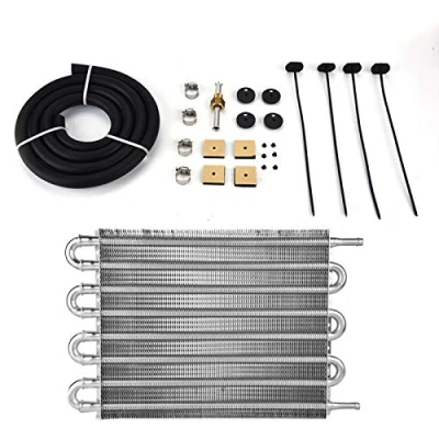Immagine di 8 Tubi di passaggio e alette radiatore della trasmissione Kit olio universale remota a file per auto Convertitore automatico manuale