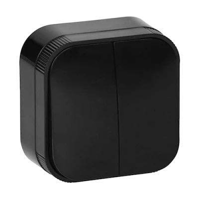 Immagine di Miratic Interruttore Doppio Luce Muro Lampada a Pulsante Interruttori da IP20 (nero)