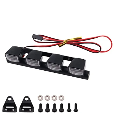 Immagine di WANGCL RC Auto LED Light Bar Luci Tetto Luce Kit 4LED 100mm per 1/10 Telecomando Monster Truck Crawler Compatibile con TRX4 90046 SCX10