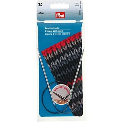 Immagine di Prym Rundstricknadeln MS 40 cm 3,00 mm silberfarbig Ferri da Maglia circolari, Ottone, Argento, 3,0