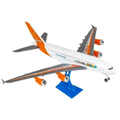 Immagine di Baroni Toys Aeroplano Ready to Run Giocattolo con Luci e Suoni Colorato, Aereo Gioco da Bambino Accessori Inclusi, a forma di per Bambini 3 4 5 6 7 anni, 54x48x10 cm
