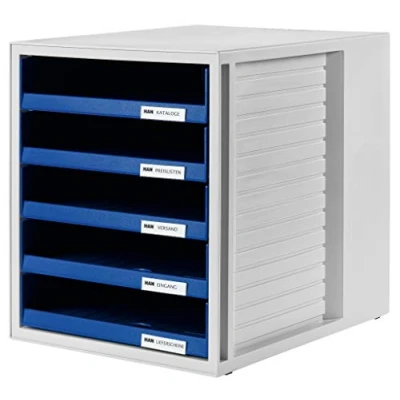 Immagine di HAN Schubladenbox SCHRANK SET 1401 14 Cassettiera Grigio luminescente DIN A4 Numero cassetti: 5