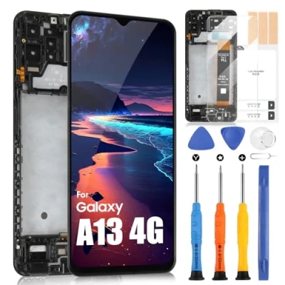 Immagine di Display LCD per Samsung Galaxy A13 4G SM A135F A135M A135F/DS Schermo Digitizer Touch Screen Assemblea con Riparazione Kit(6.6&quot;,Nero Cornice)