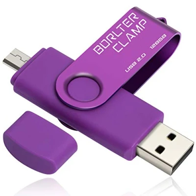Immagine di 128GB Chiavetta USB, 2 in 1 Pen Drive (Micro USB e 2.0) OTG Memoria Flash, Flash Girevole per Android Smartphone/Tablet/Computer (Porpora)