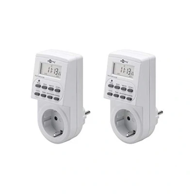 Immagine di Goobay 55542 Timer digitale per interni Silenzioso Programmabile 10 programmi di commutazione Batteria riserva 4 giorni Set 3 Versione Tedesca