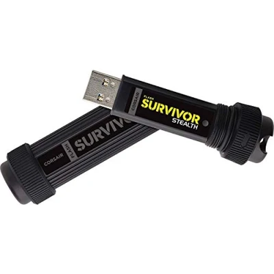 Immagine di Corsair CMFSS3B Flash Survivor Stealth v2 Chiavetta da 256 GB con Interfaccia USB 3.0, Design Militare Rugged, Impermeabile Sino a 200 m, Nero