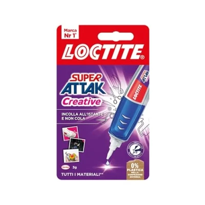 Immagine di Loctite Super Attak Creative, Colla liquida trasparente con applicatore a penna, attaccatutto forte per applicazioni facili e precise, legno, gomma, metallo, pelle, 1x3g