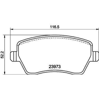 Immagine di HELLA 8DB 355 010 851 Kit pastiglie freno Non predisposto per contatto segnalazione usura con bulloni pinza RENAULT: CLIO 4, 3, Megane 4