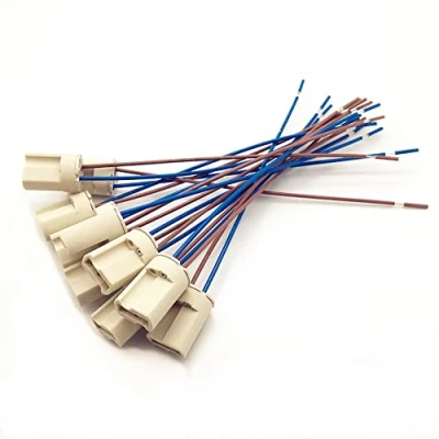 Immagine di OMIGA 10 Pezzi Portalampada G9 Zoccolo Base in Ceramica 250V con Filo Teflon da 150 mm per Lampadine LED Neon Alogene
