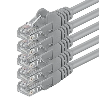 Immagine di 2m grigio 5 pezzi Rete Cavi Cat6 CAT 6 250MHz non contiene alogeni compatibile con 5e / CAT6a CAT7 10 100 1000 10000 Mbit s per switch, router, modem, Patchpannel, Access Point, pannelli di permutazione