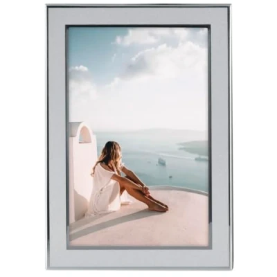 Immagine di Hama Cornice portafoto da 13 x 18 cm di larghezza, formato verticale, orizzontale, appendere, con retro in velluto, pannello vetro, dimensioni foto cm, argento