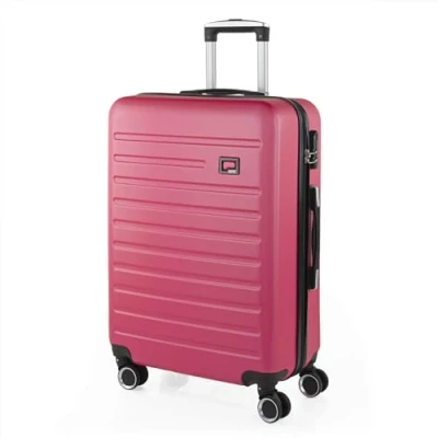 Immagine di SKPAT Valigia Grande Rigida Viaggio Rigide. Trolley con 4 RuoteDoppie Girevoli. Materiale ABS Resistente e Leggero TSA, Fucsia