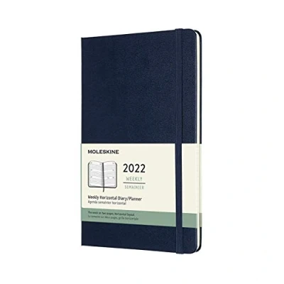 Immagine di Moleskine, Agenda Settimanale 2022, 12 Mesi con Layout Orizzontale, Weekly Horizontal Planner, Copertina Morbida, Formato Large 13 x 21 cm, Colore Rosso Scarlatto, 144 Pagine