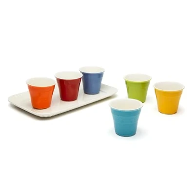 Immagine di Excelsa Coffee Color Servizio Tazzine da caffè, Porcellana, Multicolore, 50 milliliters
