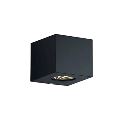 Immagine di Reality Leuchten R28222632 Lampada da parete per esterni Cordoba, in plastica nera opaca, con 2 LED W, illuminazione Up e Down stencil