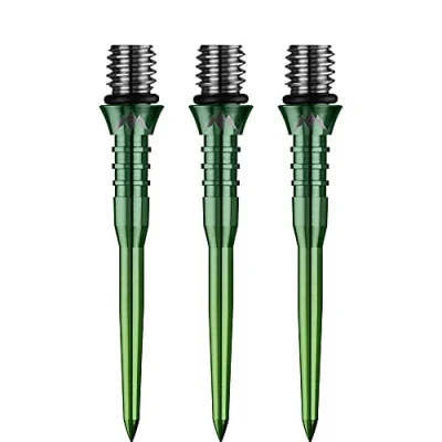 Immagine di Mission Darts X2624 Titan Pro Punta per freccette in titanio scanalata da 30 mm, punto di conversione, gradiente, verde