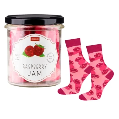 Immagine di soxo Marmellata Barattolo Calzini Donna Cotone Idee Regalo Compleanno Calze Regali 35 40 Raspberry Jam