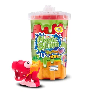Immagine di CRAZE MAGIC slime Yummies XL Pizzino per bambini in colori neon con diversi personaggi da succhiare set di barattolo 600 ml, colorato senza sprechi