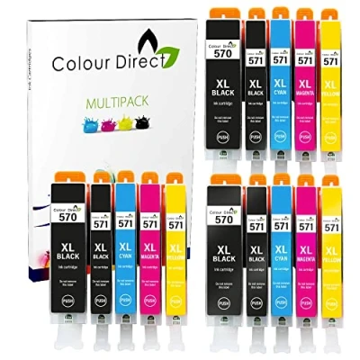 Immagine di Colour Direct PGI 570XL CLI 571XL Sostituzione delle cartucce di inchiostro compatibili per Canon S5051 TS5050 MG6851 MG5751 MG6850 TS6050 MG5753 MG6852 TS5053 TS6051 3 set