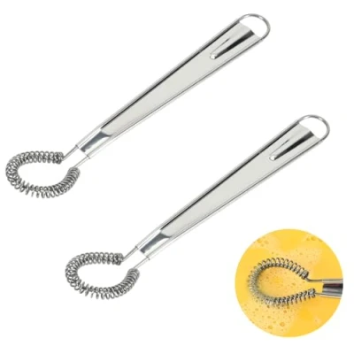 Immagine di 4 Pezzi Frusta da Cucina in Acciaio Inox Mini Manuale Frusta, a Spirale per Mescolare Caffè, Salse, Latte Cremoso, Cucina, Pasticceria, Montare
