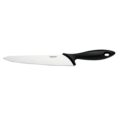 Immagine di Fiskars Coltello da Cucina, Essential, Lunghezza della Lama: 21 cm, Acciaio Inox / Plastica PP, Nero, 1065566