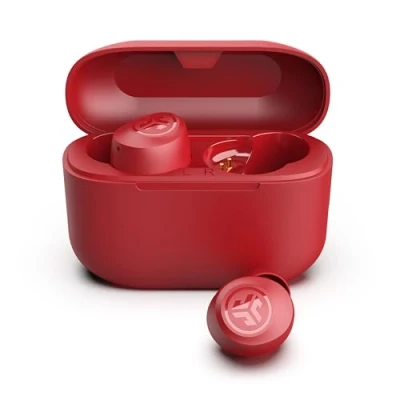 Immagine di JLab Go Air Pop+ Cuffie Bluetooth In Ear Piccole, Auricolari Senza Fili, 35H+ di Autonomia, IP55 True Wireless Earbuds con Microfono, Applicazione, Dual Connect, Custodia Ricarica, Rosa Rossa