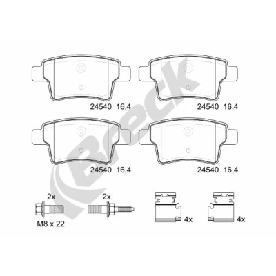 Immagine di BRECK 24540 00 704 Kit pastiglie freno Non predisposto per contatto segnalazione usura CITROËN: C4 I Grand Picasso, Picasso 1