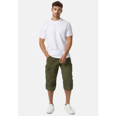 Immagine di Indicode Uomini Nicolas Check Cargo Shorts Pantaloncini 3/4 Inclusa Cintura Army S