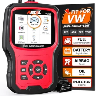 Immagine di ANCEL VD700 OBD2 Scanner Lettore di Codici Sistema Completo con 8 funzioni Speciali per Veicoli VAG Audi Skoda Seat Volkswagen OBD Cambio Olio TPMS EPB Codifica iniettore TPS Rigenerazione Dpf SAS