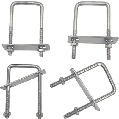 Immagine di bullone a forma di U M6 in acciaio inossidabile 304 4 PCS Bolts con dadi, piastra telaio per fissaggio tubi o come accessori barche yacht corda