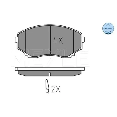 Immagine di MEYLE 025 235 1516/W Kit pastiglie freno ORIGINAL Quality Assale anteriore con segnalatore acustico usura lamierino anticigolío MAZDA: MPV 2