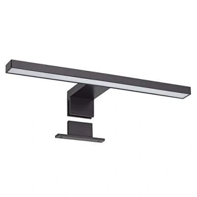 Immagine di Oktaplex lighting apparecchio a LED specchio Java 5W IP44 nero lampada per armadietto 3000K bianco caldo superficie 320Lm 30cm