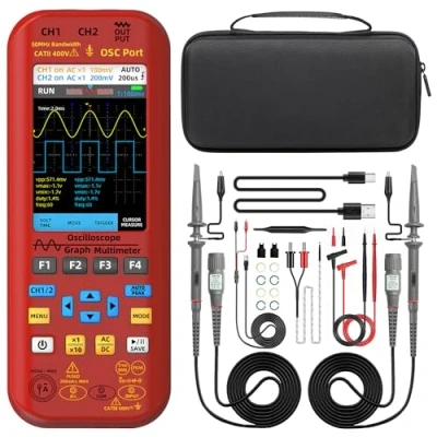 Immagine di BSIDE O9 Oscilloscopio Digitale Portatile 2 Canali 50MHz 250MSa/s 5000mAh Multimetro TRMS 20000 Conteggi 3.98&quot; Grande Display Generatore di Segnali 7 Forma d&#039;Onda Tester Multifunzione Corrente 2000A