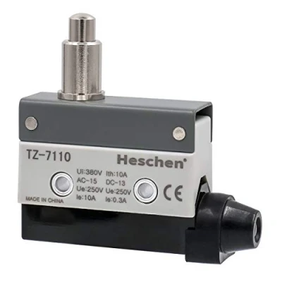 Immagine di Heschen, interruttore di fine corsa orizzontale TZ 7110, con attuatore a pistone molla sottile, 380 V ca, 10 A, polo singolo, instabile