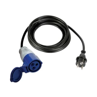 Immagine di Perel Cavo adattatore, H07RN F 3G12.5, 0,4 m, 16 A/230 V, 3680 W, tipo E/F secondo CEE, per uso interno ed esterno, gomma, blu