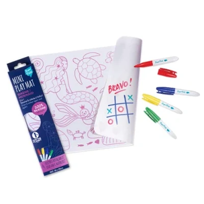 Immagine di SUPER PETIT Gioco educativo Colorazione 2 in 1 sirena Reversibile Viene fornito con 4 feltri cancellabili Facile Da pulire Riutilizzabile Antibatterico 3 anni 30 x 20 cm