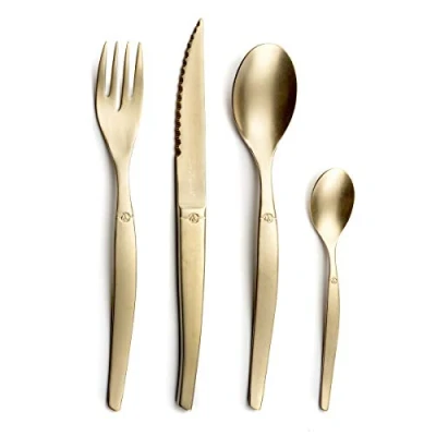 Immagine di Lou Laguiole Jet 16 piece Cutlery Set Stonewash Champagne