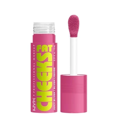 Immagine di NYX Professional Makeup Blush, Per Tutti i Tipi di Pelle, Guance Luminose, Effetto Baciate dal Sole, Formula Vegana con Peptidi, Olio Lampone e Kiwi, Fat Cheeks, Tonalità Plum Pop, 8 ml