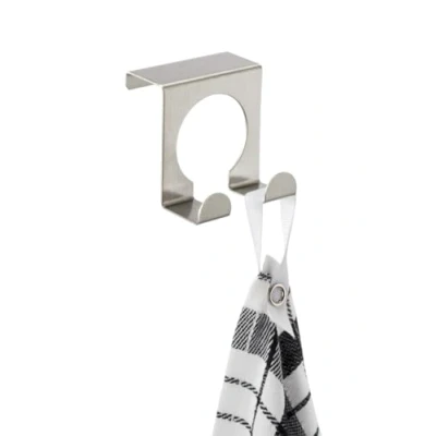 Immagine di Wenko Gancio a Doppia Anta, per Asciugamani e Strofinacci, da Appendere all&#039;anta di cassetti armadi, Adatto Bagno Cucina, in Acciaio Inox, 5 x 4,9 cm