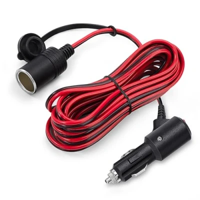 Immagine di GUNGY cavo di prolunga da 5 metri, 12 V, per accendisigari 16 AWG con interruttore e fusibile 15 A, adattatore corrente V/24 V