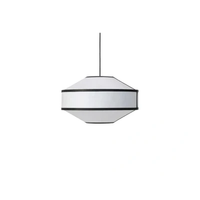 Immagine di Lampada a sospensione New Works Kite, Ø 55 cm, bianco/nero, 3 luci.