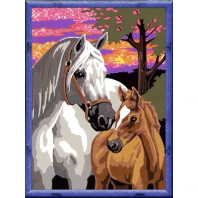 Immagine di Ravensburger, 285686, Colorare con i numeri, soggetto: cavalli al chiaro di luna, 18 x 24 cm