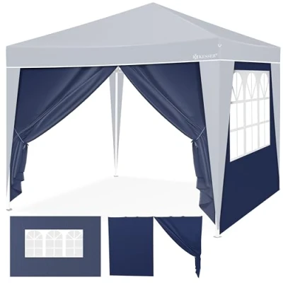 Immagine di KESSER® 2 x pareti laterali per Gazebo 3 m pieghevole Pop Up salvaspazio Riponibile Blu