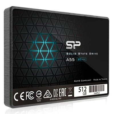 Immagine di Silicon Power 512GB SSD 3D NAND A55 SLC Cache Performance Boost SATA III 2.5&quot; 7mm (0.28&quot;) Unità a stato solido interna