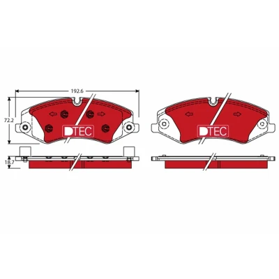 Immagine di TRW DTEC COTEC GDB1898DTE Kit pastiglie freno Predisposto per contatto segnalazione usura con bulloni pinza accessori