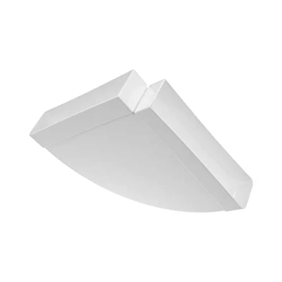 Immagine di 220 x 55 mm / 22 5,5 cm Arco di fognatura rettangolare orizzontale per collegamento del tubo Angolo: 90 Sistema ventilazione, riscaldamento, raffreddamento Elemento stanze limitate