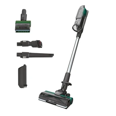 Immagine di Hoover HF9 Aspirapolvere Senza Filo con Anti Twist ™, 350W, Autonomia 60 min, Doppia Batteria, Spazzola Antigroviglio, Display Led, Verde/Grigio, Garanzia 5 Anni