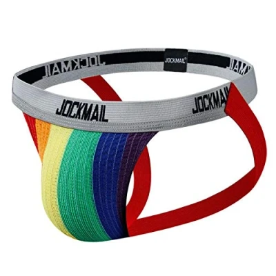 Immagine di JOCKMAIL Uomo Jock Strap Atletico Sostenitore Moda Confortevole Uomini Sport Jockstrap Biancheria Intima Slip Clorful1 M